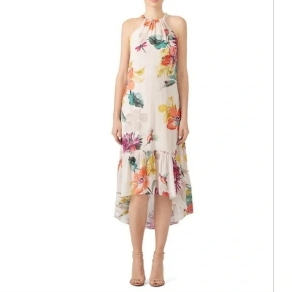 Trina Turk Rosales Floral Silk Midi Dress - Picture 1 of 9